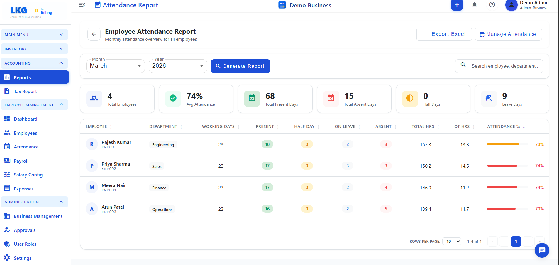 Attendance Report